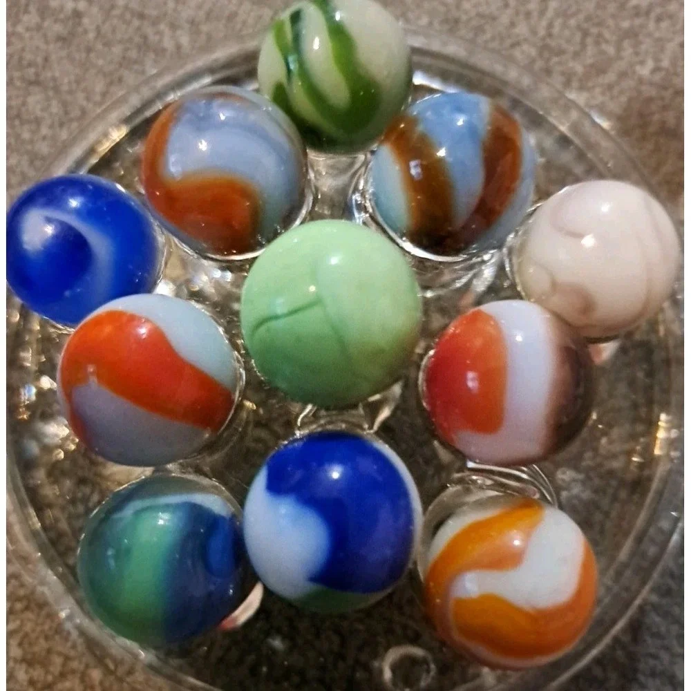 Lot Of 11 Estate Sale Marbles Mixed Colors